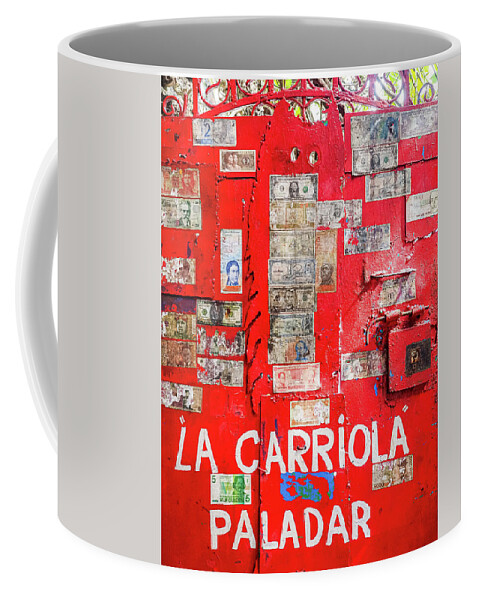 Color Coffee Mug featuring the photograph Red Cash Graffiti Art by Jo Ann Tomaselli
