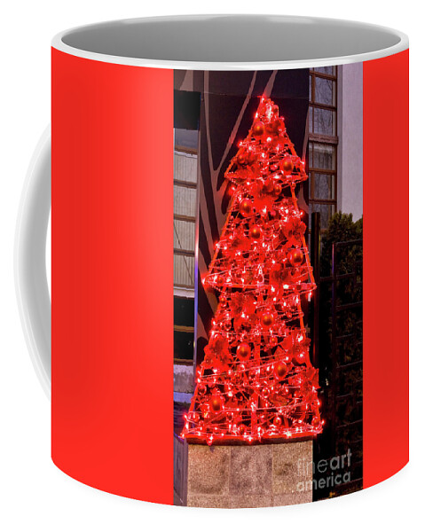 Christmas Coffee Mug featuring the photograph Red Christmas tree by Irina Afonskaya