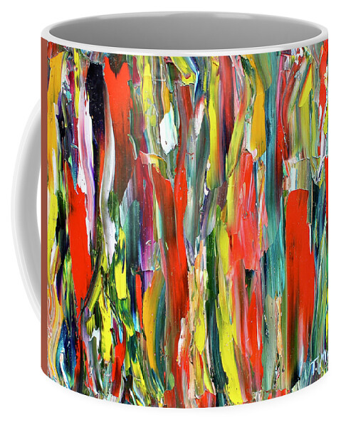 Abstract Coffee Mug featuring the painting Red Dress by Teresa Moerer