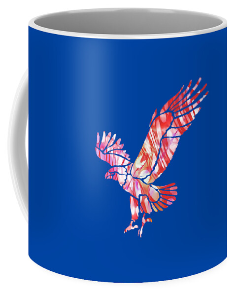  Coffee Mug featuring the mixed media Red Eagle Silhouette by Eileen Backman