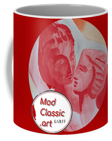 Fine Art Investments Coffee Mug featuring the painting Red Flame ModClassic Art by Enrico Garff