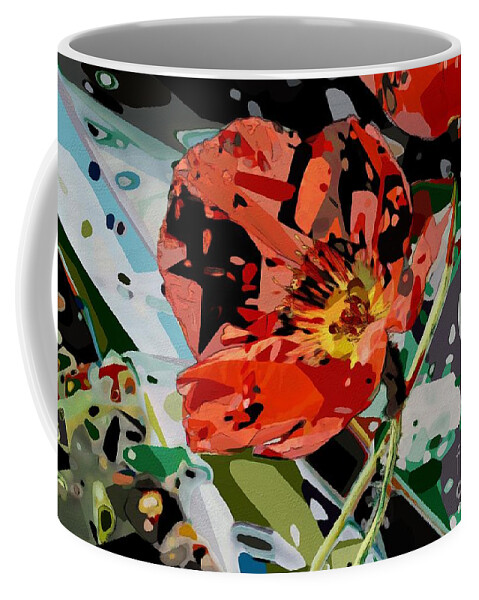 Flower Coffee Mug featuring the photograph Red Poppy Cubistic by Katherine Erickson