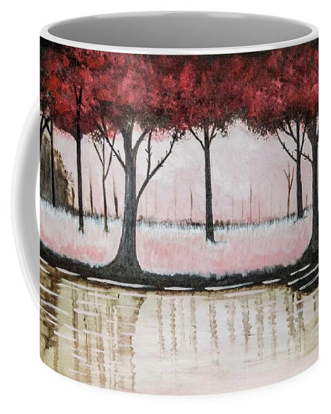 Red Forest Coffee Mug featuring the painting Red Forest by Chiquita Howard-Bostic
