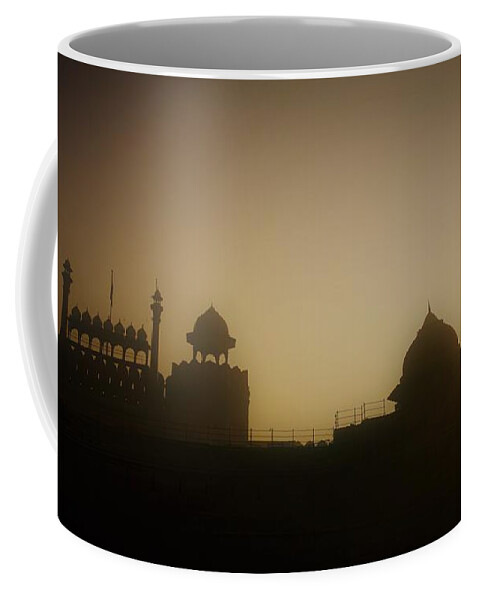 India Coffee Mug featuring the photograph Red Fort Sunrise by Jarek Filipowicz