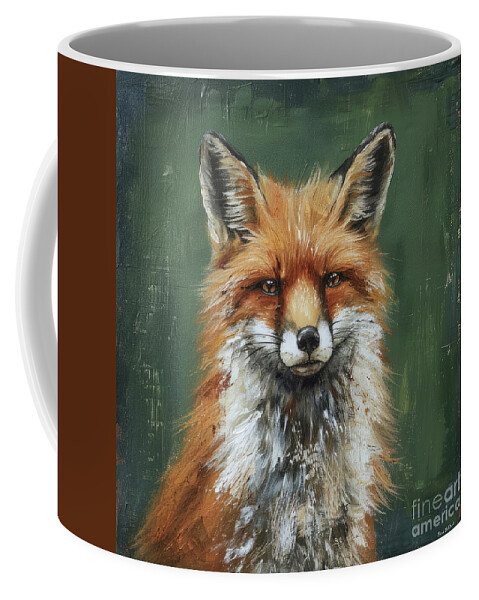 Fox Coffee Mug featuring the painting Red Fox Portrait by Tina LeCour