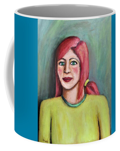 Figure Coffee Mug featuring the painting Red Hair Woman by Gregory Dorosh