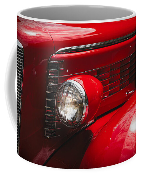 Classic Car Coffee Mug featuring the photograph Red Lasalle by Carrie Hannigan