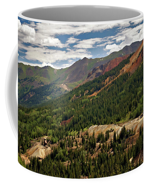 Abandoned Coffee Mug featuring the digital art Red Mountain Mining - 550 View by Lana Trussell