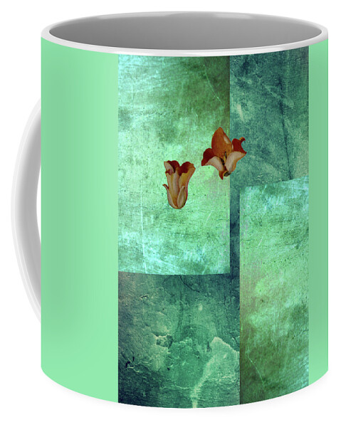 Minimalist Abstract Coffee Mug featuring the digital art Red Poppies by Lorena Cassady