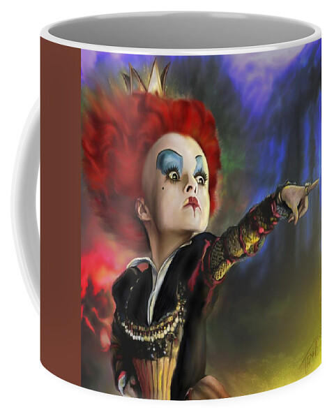 Red Coffee Mug featuring the mixed media Red Queen Alice in Wonderland by Mark Tonelli
