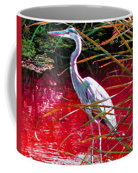 Bird Coffee Mug featuring the photograph Red River Heron by Andrew Lawrence
