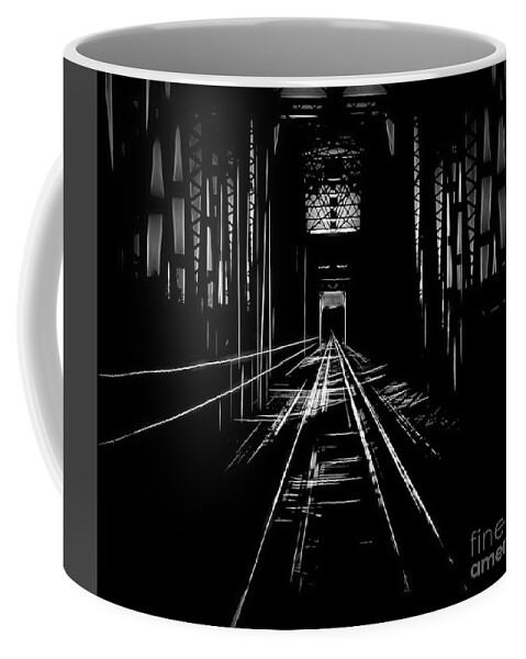 Red Coffee Mug featuring the photograph Red River Rail Road Crossing by Diana Mary Sharpton
