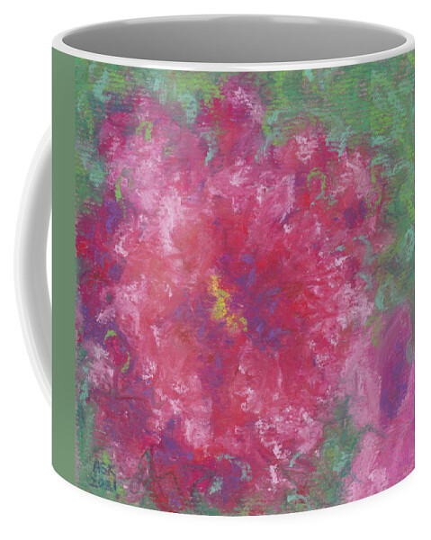 Roses Coffee Mug featuring the pastel Red Roses at the Pond 1 by Anne Katzeff