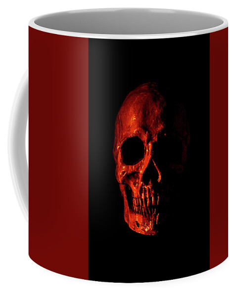 Human Coffee Mug featuring the photograph Red Skull by Carlos Caetano