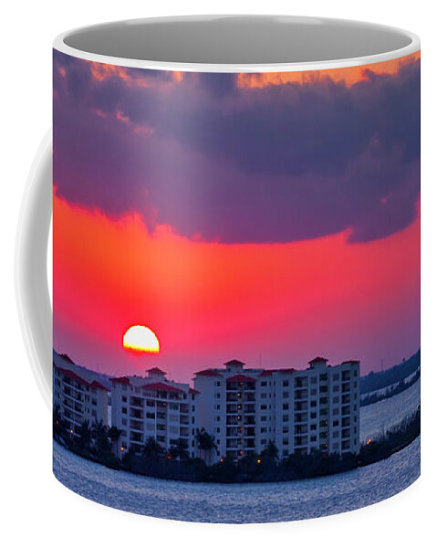 Cancun Coffee Mug featuring the photograph Red sky in the morning by Tatiana Travelways