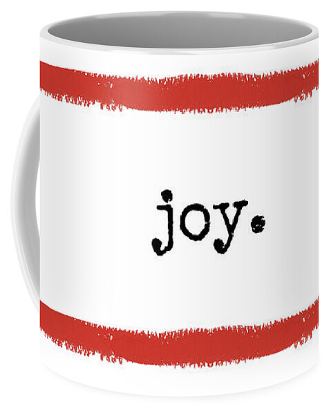 Christmas Coffee Mug featuring the digital art Red Stripes Joy by Sylvia Cook