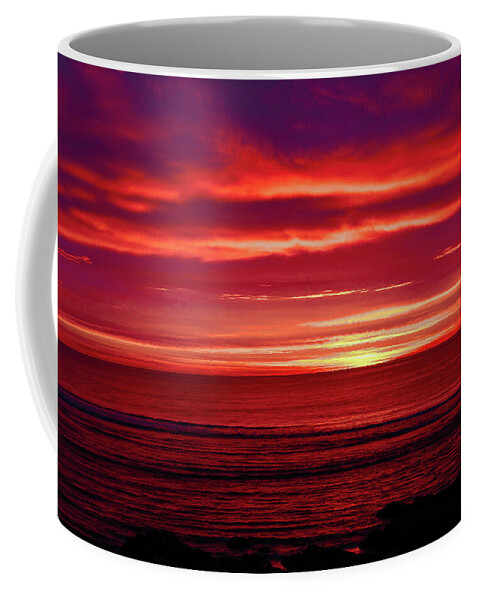 Red Coffee Mug featuring the photograph Red Sunrise by Lorraine Palumbo