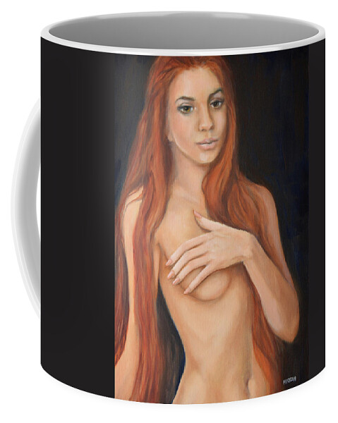 Tasteful Coffee Mug featuring the painting RED by Tom Morgan