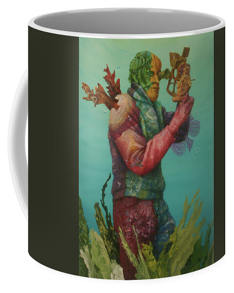 Ocean Coffee Mug featuring the painting Reef Sighting by Marguerite Chadwick-Juner