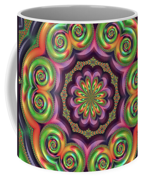 Newby Coffee Mug featuring the digital art Reflecting Fractal Kaleidoscope by Cindy's Creative Corner