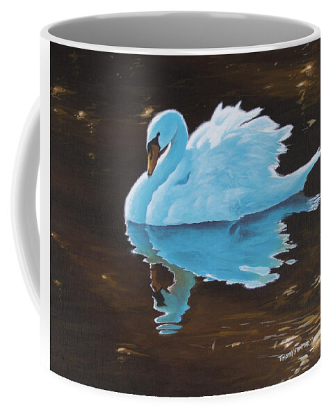 Wildlife Coffee Mug featuring the painting Reflecting Grace by Timothy Stanford