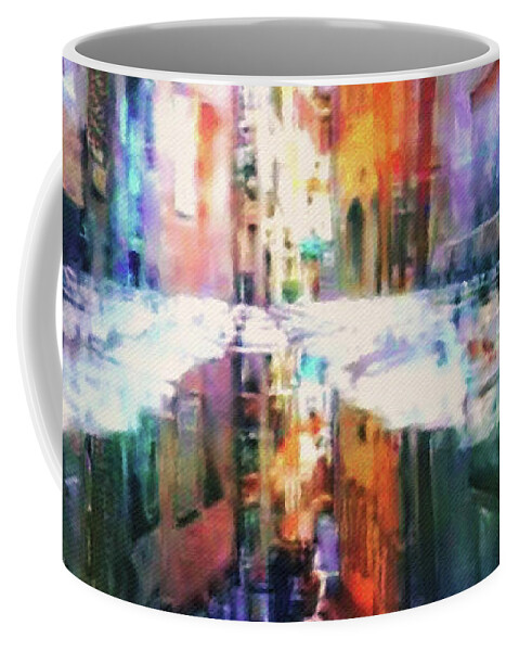 Reflecting On A Rainy Day Coffee Mug featuring the digital art Reflecting on a Rainy Day by Susan Maxwell Schmidt