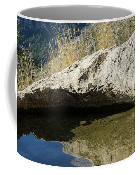 Water Coffee Mug featuring the photograph Water hole in the mountains by Adriana Mueller