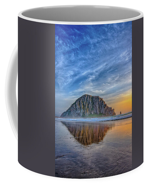 Morro Bay Coffee Mug featuring the photograph Reflection of The Rock by Beth Sargent