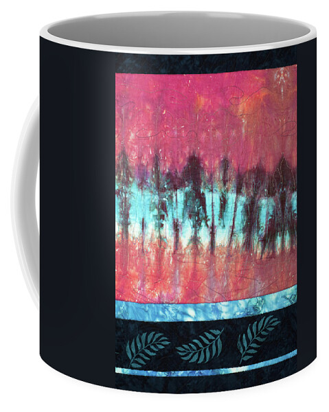 Fiber Art Coffee Mug featuring the mixed media Reflections 2 by Vivian Aumond