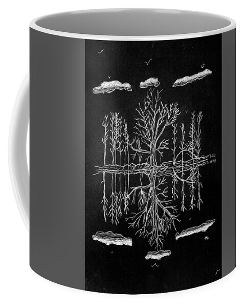 Reflections Coffee Mug featuring the drawing Reflections? by Branwen Drew