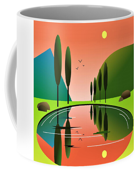 Water Coffee Mug featuring the digital art Reflections by Fatline Graphic Art