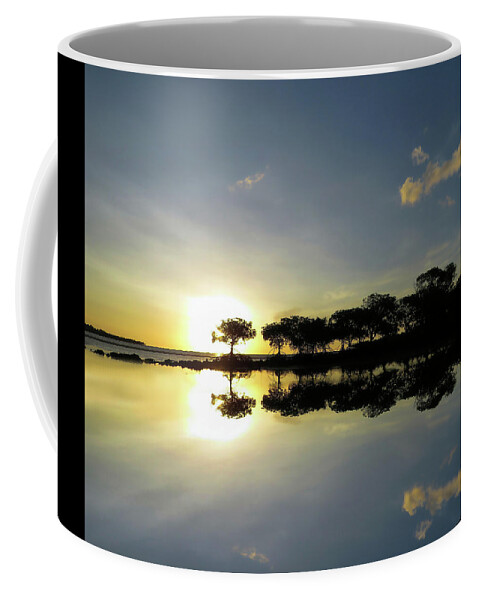 Reflections Coffee Mug featuring the photograph Reflections Of A Tropical Sunset In The Shallows by Joan Stratton
