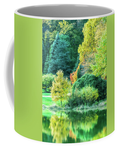 Autumn Coffee Mug featuring the photograph Reflections Of Autumn In The Park by Gary Slawsky