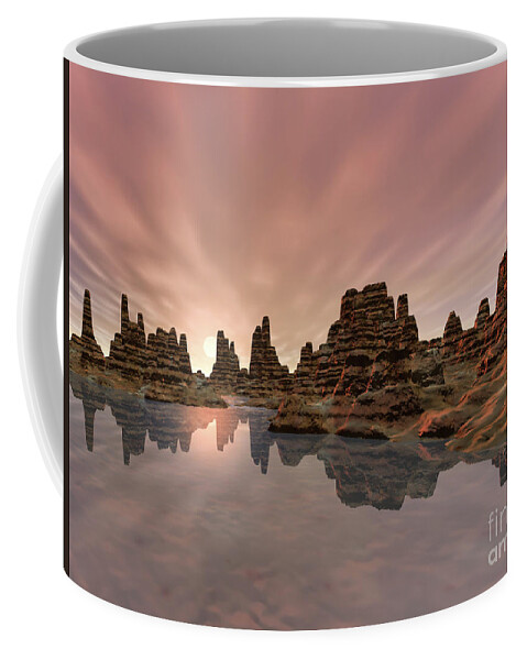 Water Coffee Mug featuring the digital art Reflections of The Southwest by Phil Perkins