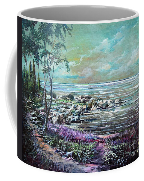 Nature Coffee Mug featuring the painting Reflections by Sinisa Saratlic