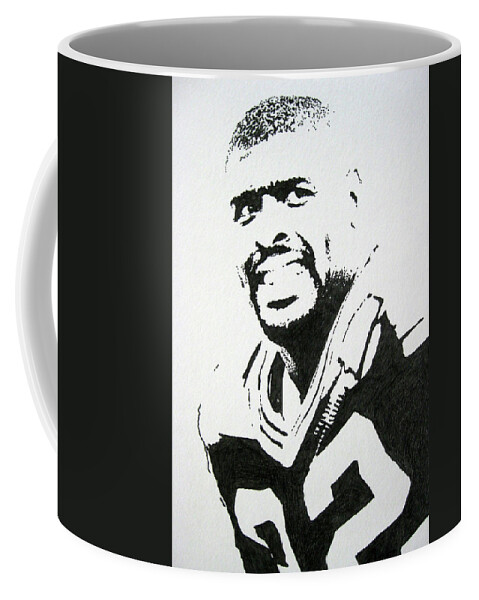 Reggie White Coffee Mug featuring the drawing Reggie by Lynet McDonald