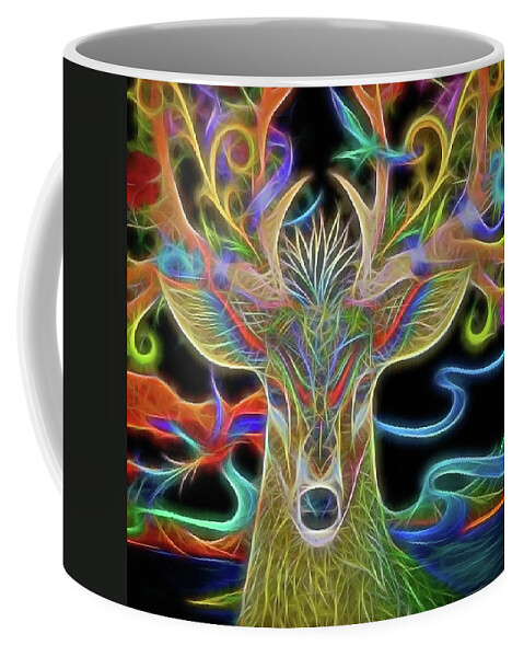 Deer Coffee Mug featuring the photograph Reindeer Abstract Art by Andrea Kollo