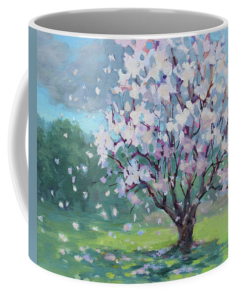 Small Coffee Mug featuring the painting Release by Karen Ilari