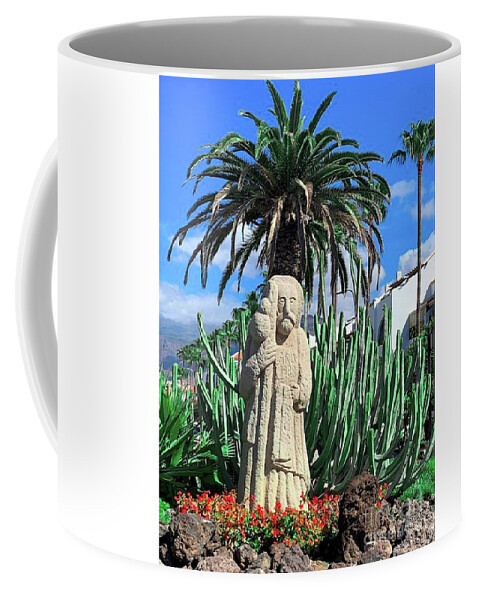 Saint Coffee Mug featuring the digital art Religious Statue Garden Saint by Dee Flouton