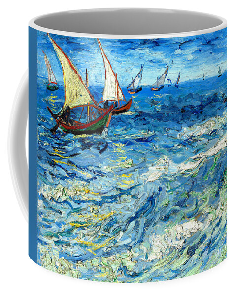 Remastered Art Seascape At Saintes-Maries Fishing Boats At Sea by Vincent  Van Gogh 20230520 Coffee Mug by Vincent Van-Gogh - Pixels Merch