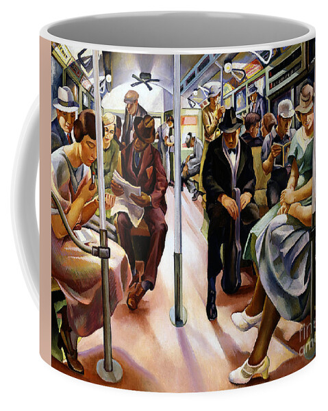 Wingsdomain Coffee Mug featuring the painting Remastered Art Subway by Lily Furedi 20220128 by Lily Furedi