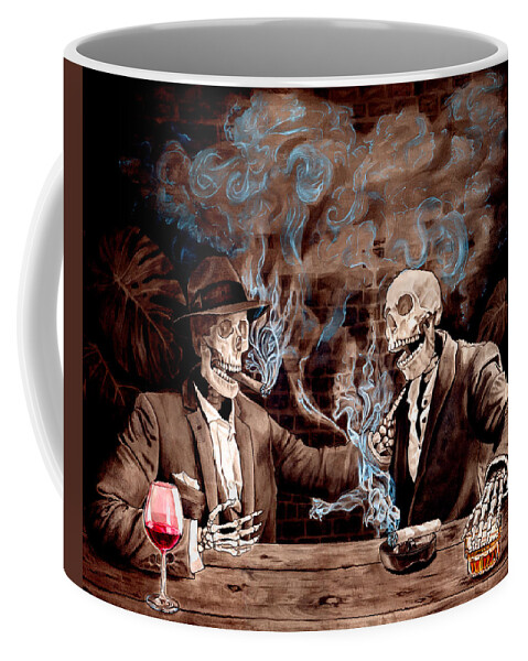 Skull. Skeleton Coffee Mug featuring the painting Remember When - saturated by Tiffany DiGiacomo