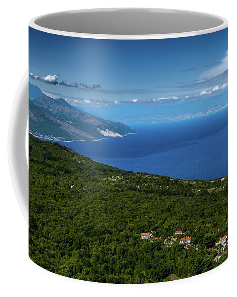 Croatia Coffee Mug featuring the photograph Remote Village Near The City Of Rabac At The Cost Of The Mediterranean Sea In Istria In Croatia by Andreas Berthold