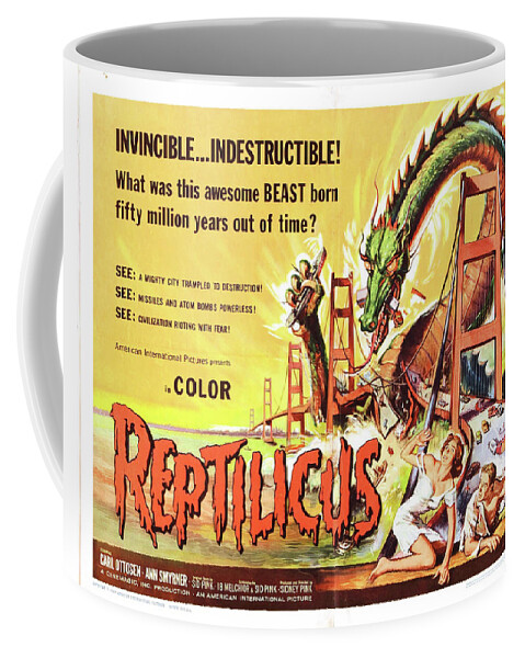 Reptilicus Coffee Mug featuring the mixed media ''Reptilicus'', 1961 by Movie World Posters