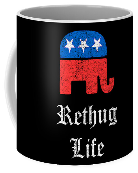 Funny Coffee Mug featuring the digital art Rethug Life Retro by Flippin Sweet Gear