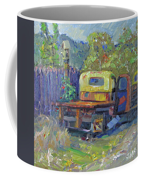 Antique Truck Coffee Mug featuring the painting Retired by John McCormick