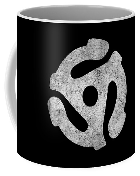 Funny Coffee Mug featuring the digital art Retro 45 Rpm Record Adapter by Flippin Sweet Gear