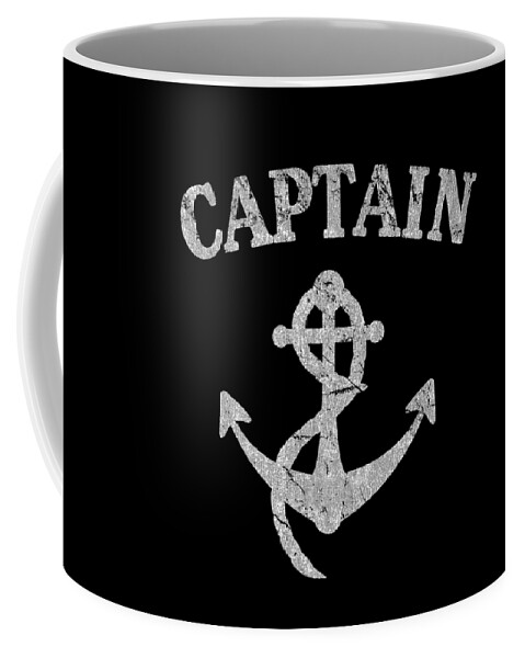 Funny Coffee Mug featuring the digital art Retro Captain Of The Ship by Flippin Sweet Gear