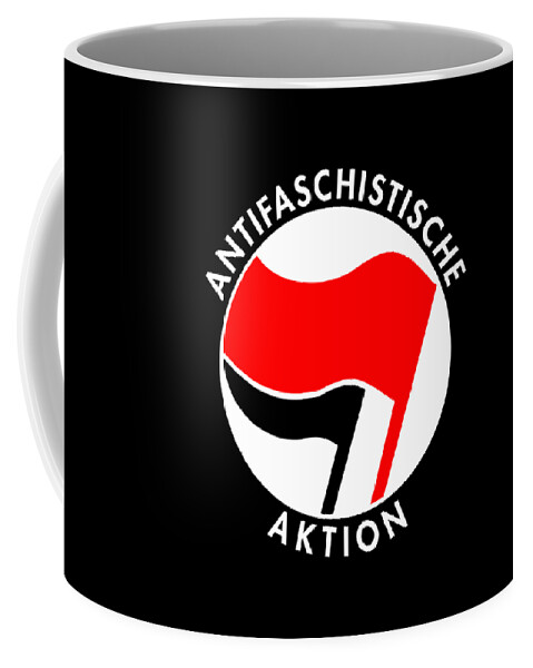 Funny Coffee Mug featuring the digital art Retro Germany Antifaschistische Aktion Anti-Fascist by Flippin Sweet Gear
