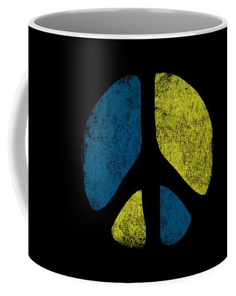 Funny Coffee Mug featuring the digital art Retro Peace Sign by Flippin Sweet Gear